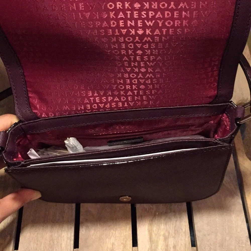 kate spade Plum Crossbody Bag with Dark Brown Strap